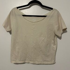 Elegant Cream Short Sleeve Women's Top